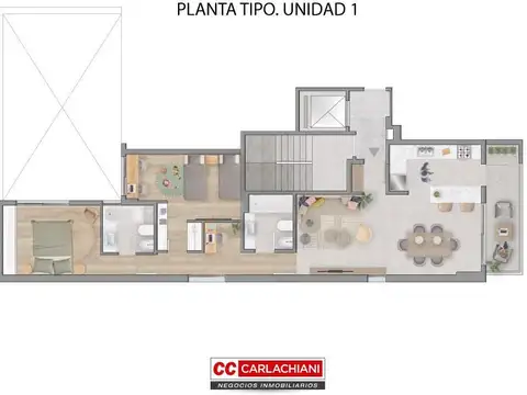 Departamento 3 ambientes con 2 baños