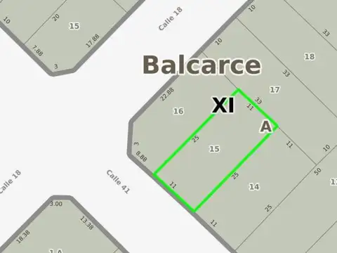 Terreno en Venta 25  mts Fondo