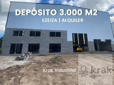 Depósito en  alquiler de 3.000 m2 en predio cerrado, Ezeiza.