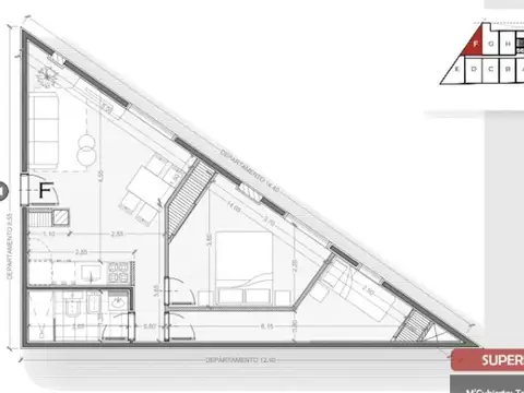 Departamento en Venta de Monoambiente