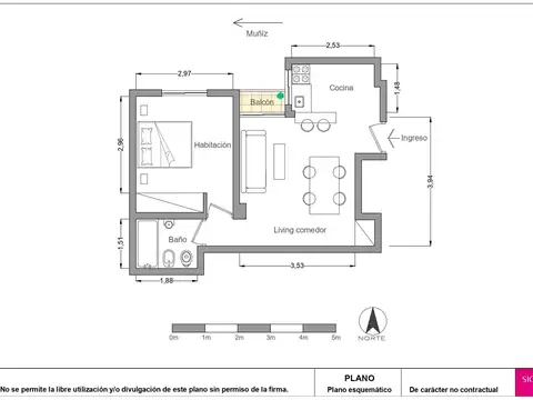 Departamento en Venta de 1 dormitorio