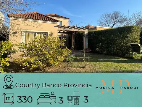 CASA EN VENTA EN COUNTRY BANCO PROVINCIA – FRANCISCO ÁLVAREZ