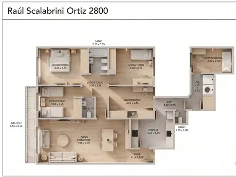Departamento en Venta de 5 ambientes