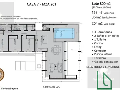 Casa 4 ambientes con 2 baños