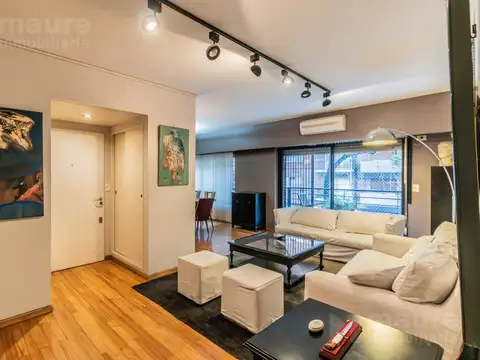 Impecable semipiso amoblado de 4 ambientes con dependencia y cochera fija en alquiler en Las Cañitas