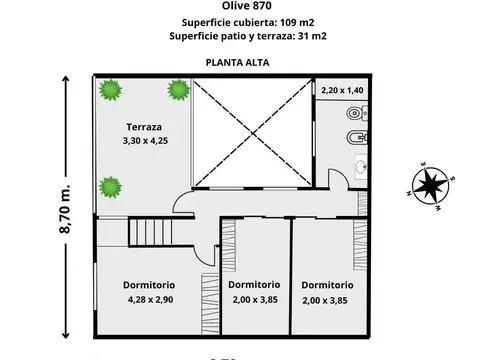 Depto Tipo Casa en Venta de 5 ambientes