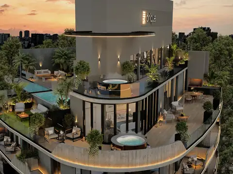 Departamento 4 amb. en suite con escritorio y balcón con parrilla. Sum, gym, piscina, solarium