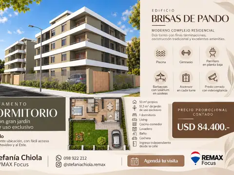 Venta apartamento 1 dormitorio gran predio Pando