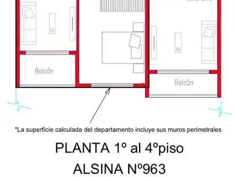 Departamento en Venta de 2 ambientes