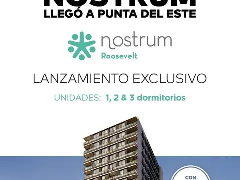 Apartamentos en Pozo Venta 1, 2 y 3 dorm. Punta del Este. Shopping. Amenities.