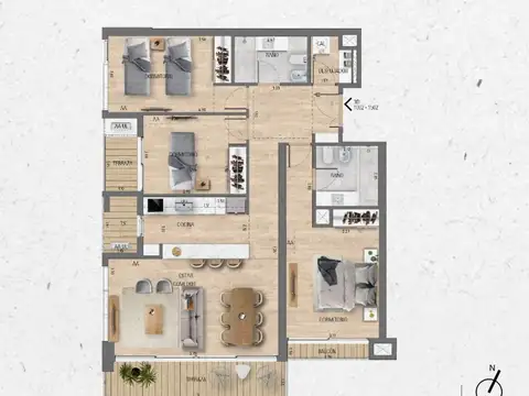 VENTA Apartamento 3 dormitorios Lago Calcagno