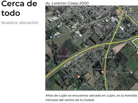 Terreno en Venta en Altos De Lujan, USD 45.000