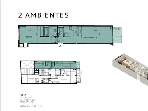 Departamento en Venta en Colegiales, USD 158.000