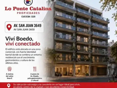 Departamento en el emprendimiento Avenida San Juan 3600