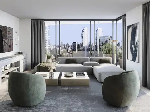 Departamento 2 ambientes con 2 baños