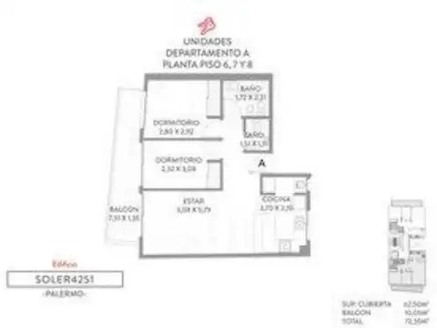 Departamento en Venta en Palermo Soho, USD 259.999