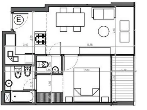 Departamento en Venta de 1 dormitorio