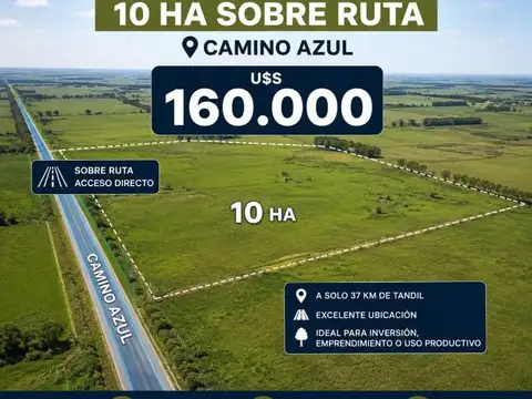 10ha camino Azul a 37km de Tandil