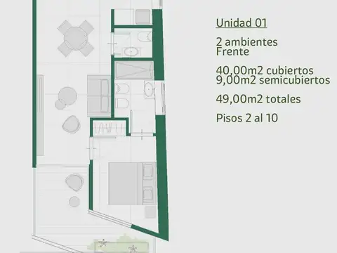 Departamento en Venta al Suroeste