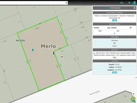 TERRENO EN ALQUILER - MERLO CENTRO