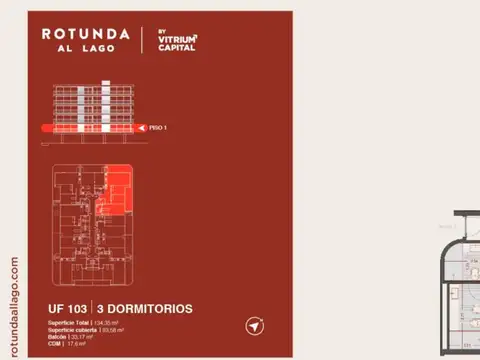 Rotunda Frente al Lago 3 dorm Diciembre 2027