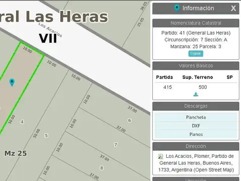 Los Acacios, Plomer, Las Heras