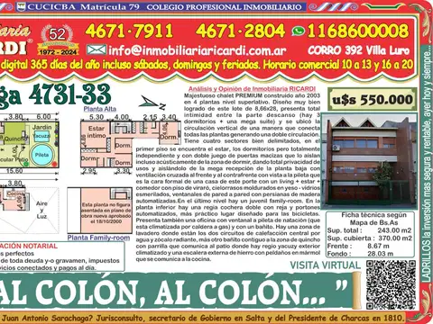 AL COLÓN, AL COLÓN - Majestuoso chalet PREMIUM año 2003