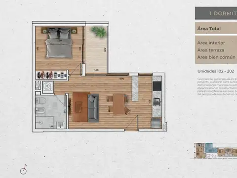 Departamento en Venta de 2 ambientes