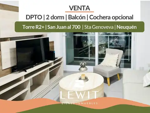 Venta departamento | 2 dormitorios | amenities | cochera opcional | Torre R2  | Neuquén