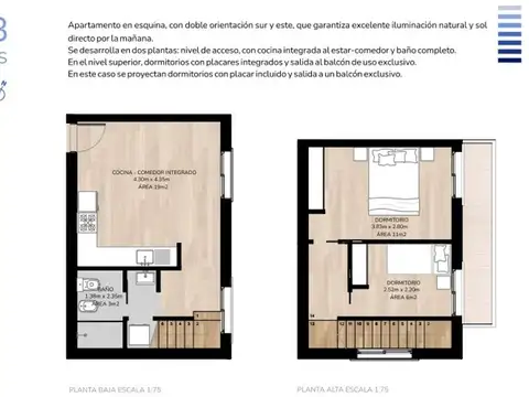 Departamento 3 ambientes con 1 baño