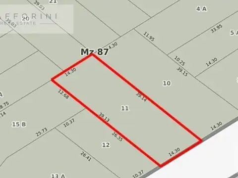 Terreno en Venta 14  mts Frente