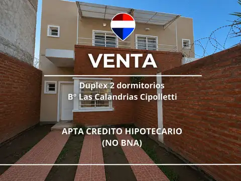 VENTA DUPLEX 2 DORMITORIOS CIPOLLETTI