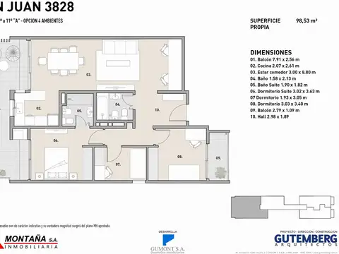Departamento en Alquiler de 3 ambientes
