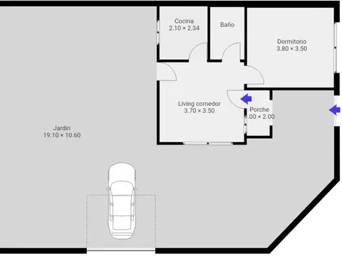 Casa 2 ambientes con 1 baño