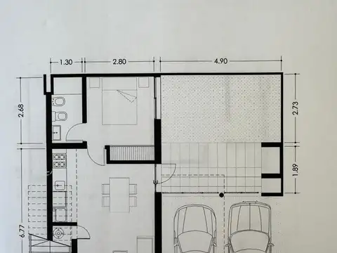 Depto Tipo Casa 3 ambientes con 1 baño