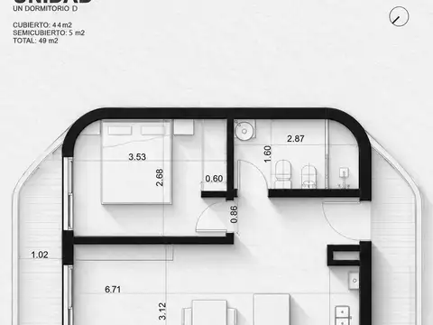 Departamento en Venta - Syrian Bell -1  Dormitorios 1 Baños - 49mts - La Plata - City Bell