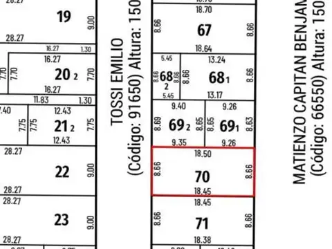 Terreno en Venta en Azcuenaga, USD 38.500