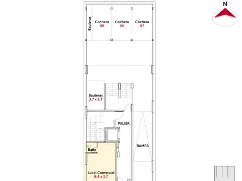 Departamento Monoambiente con 1 baño