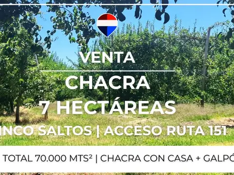 VENTA CHACRA 7 HAS - CINCO SALTOS