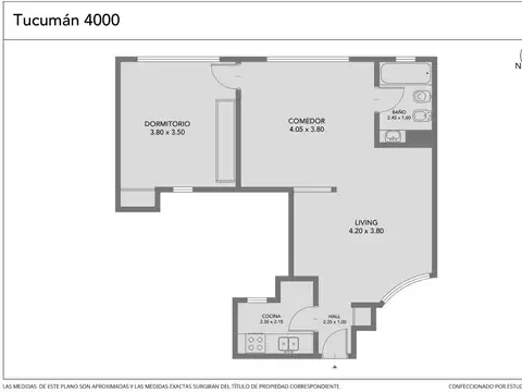 Departamento en Venta de 1 dormitorio