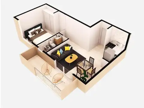 Departamento en Venta de 1 dormitorio