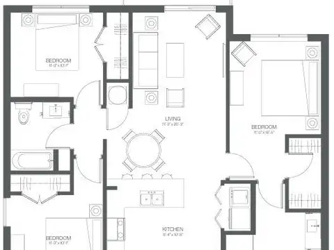 Departamento 4 ambientes con 2 baños