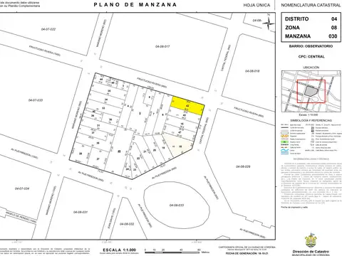 Terreno en Venta en Observatorio, USD 280.000