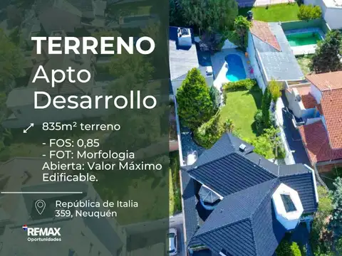 TERRENO APTO A DESARROLLO EN EL ALTO DE NEUQUEN