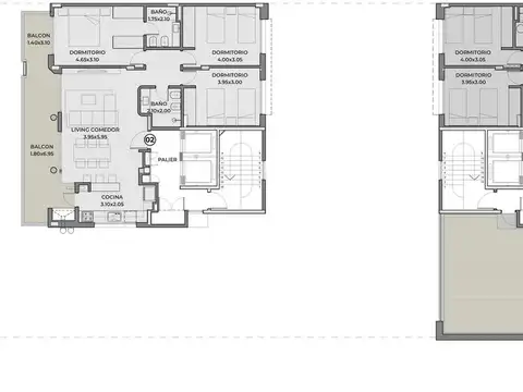 Departamento 4 ambientes con 2 baños