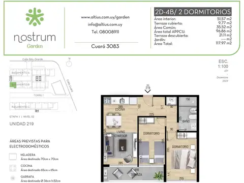 VENTA 2 DORMITORIOS NOSTRUM GARDEN PRADO AZOTEA EX