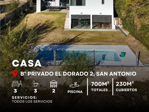Venta Casa 3 Dormitorios Con Pileta, Todos Los Servicios En El Dorado 2 - San Antonio De Arredondo