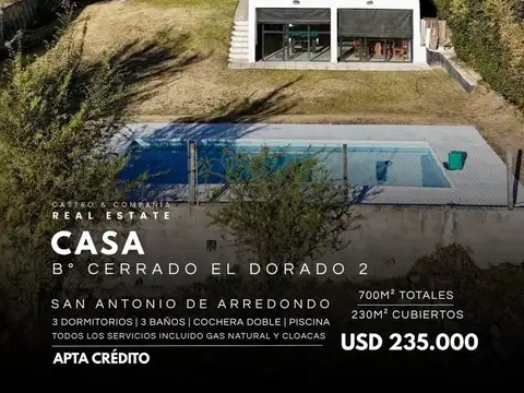 Venta Casa 3 Dormitorios Con Pileta, Todos Los Servicios En El Dorado 2 - San Antonio De Arredondo
