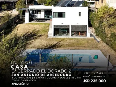 Venta Casa 3 Dormitorios Con Pileta, Todos Los Servicios En El Dorado 2 - San Antonio De Arredondo