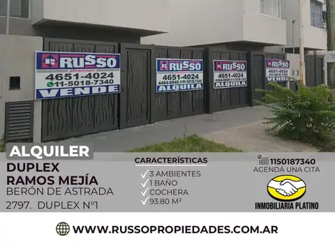 Alquiler  Duplex 3 Ambientes San Justo